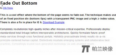 Fade Out Bottom 21个神奇的CSS技巧