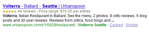 gg rich snippets Google.com 搜索结果页变化分析