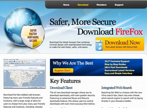 图为虚假firefox网站