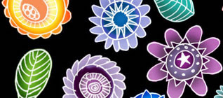 Hand Drawn Floral Brush Set