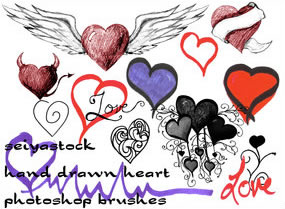 Hand Drawn Heart Brushes