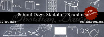 Hand Drawn School Brushes