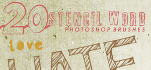Stencil Words Brushes