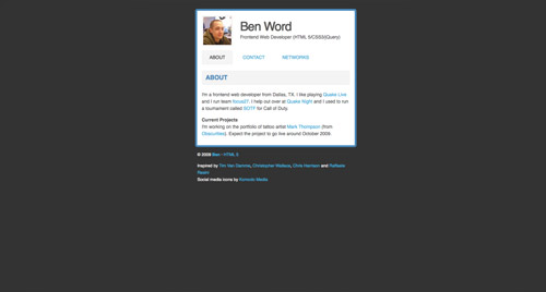 Business card website