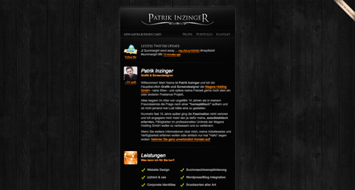 Business card website