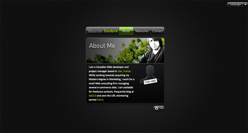 Business card website