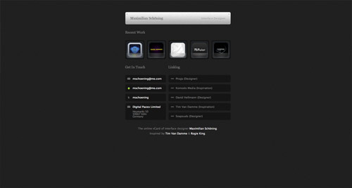 Business card website