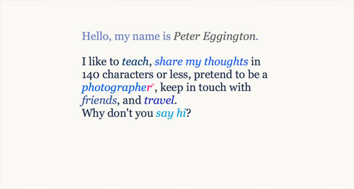 Business card website