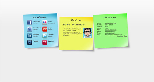 Business card website
