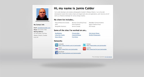 Business card website