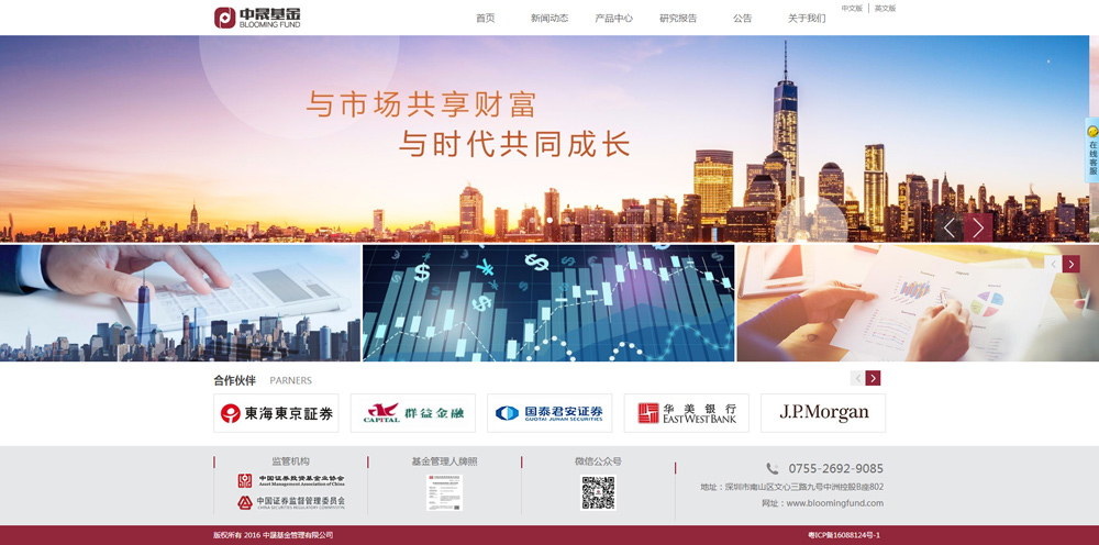 中晟基金管理有限公司网站建设项目
