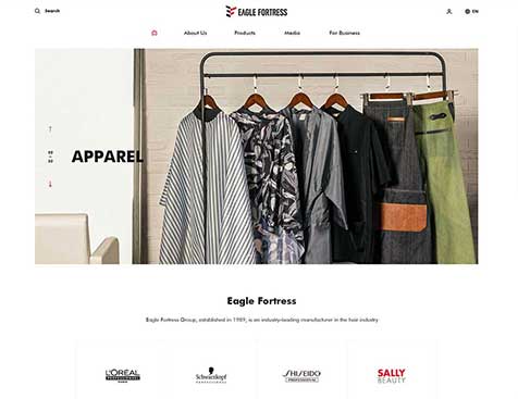 广州鹰堡美发用品厂有限公司中英双语网站建设项目--互诺科技